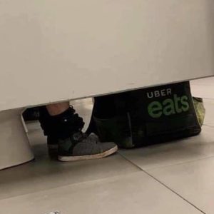 uber eats driver using bathroom